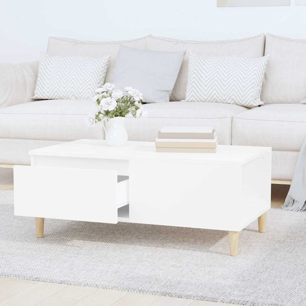 Coffee Table White 90x50x36,5 cm Engineered Wood