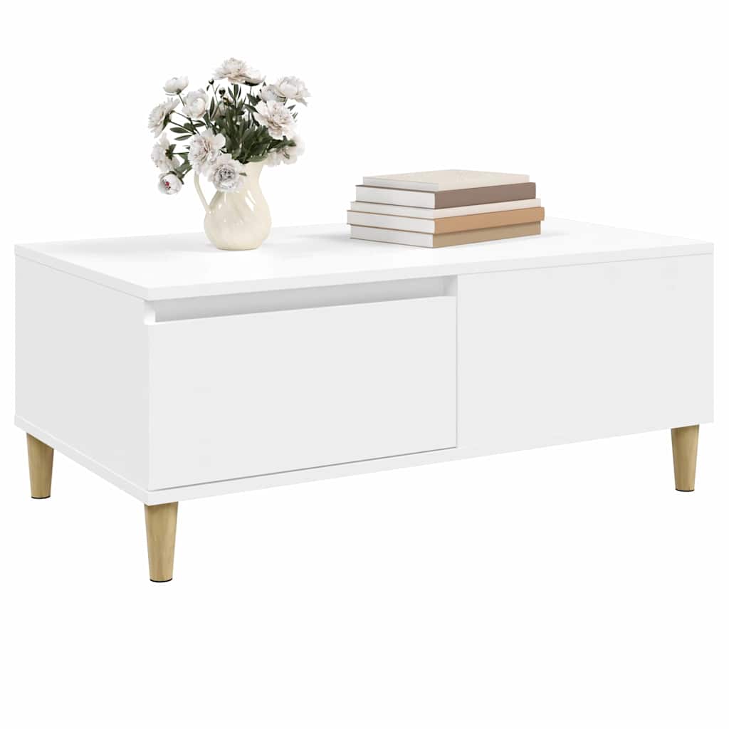 Coffee Table White 90x50x36,5 cm Engineered Wood