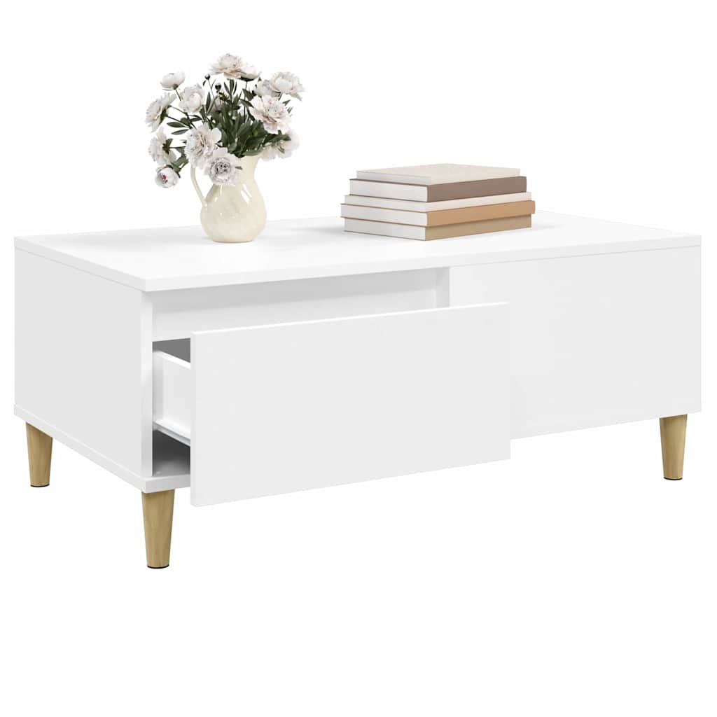 Coffee Table White 90x50x36,5 cm Engineered Wood