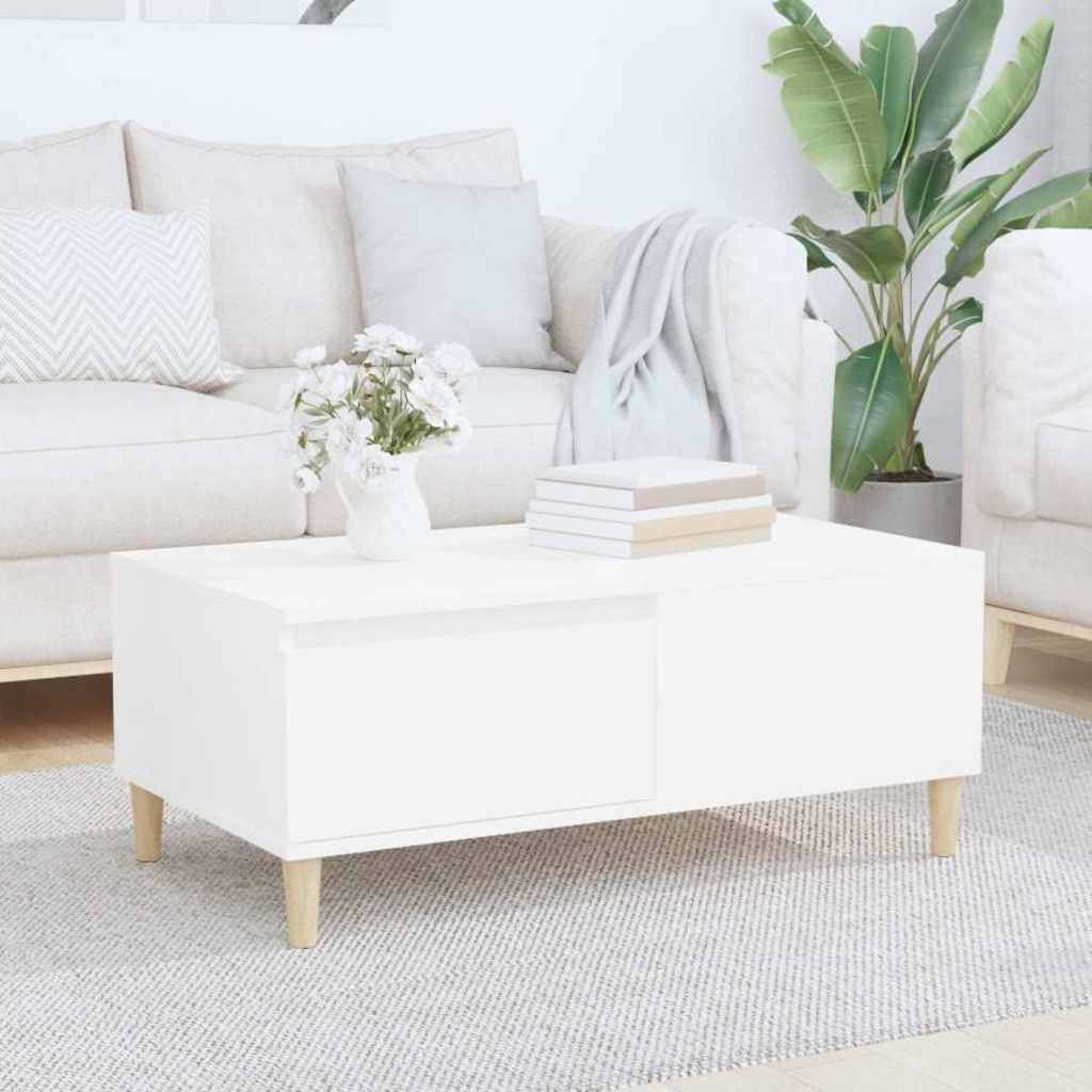 Coffee Table White 90x50x36,5 cm Engineered Wood
