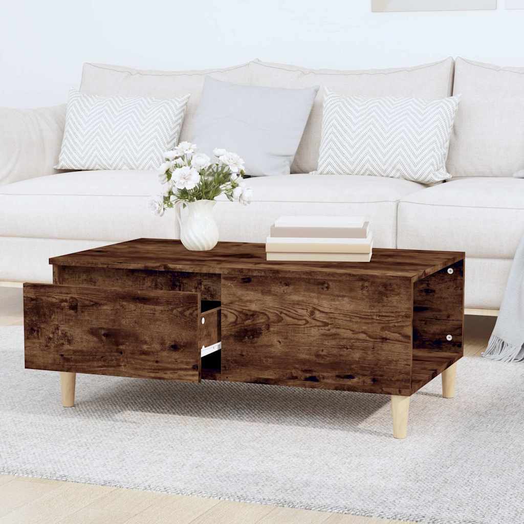 Coffee Table Smoked Oak 90x50x36,5 cm Engineered Wood