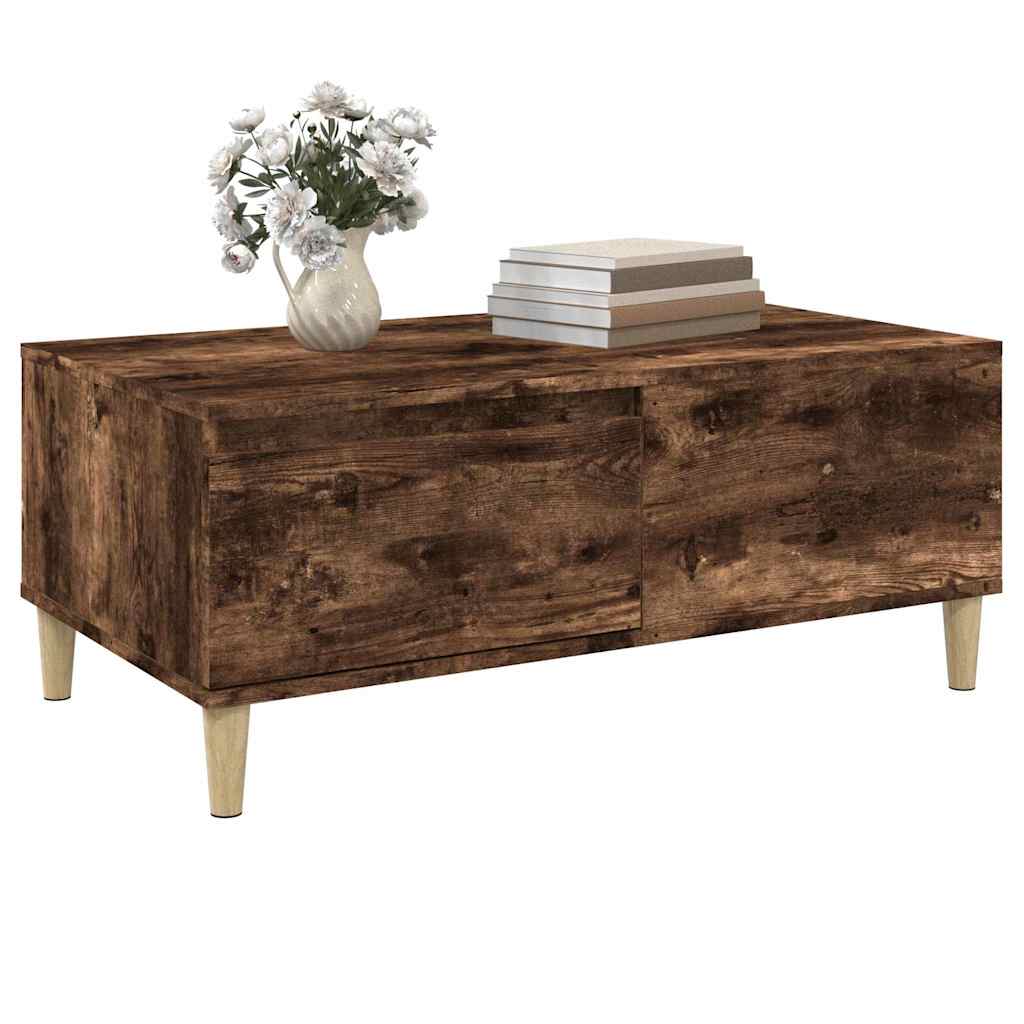 Coffee Table Smoked Oak 90x50x36,5 cm Engineered Wood