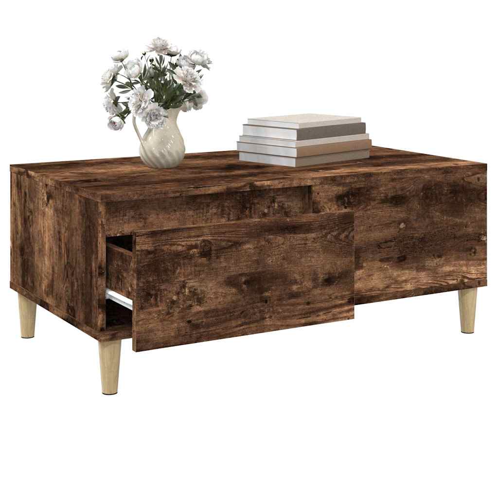 Coffee Table Smoked Oak 90x50x36,5 cm Engineered Wood