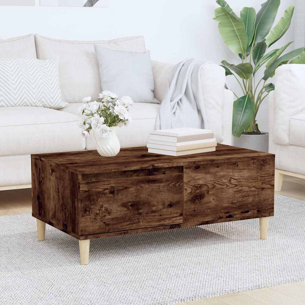 Coffee Table Smoked Oak 90x50x36,5 cm Engineered Wood