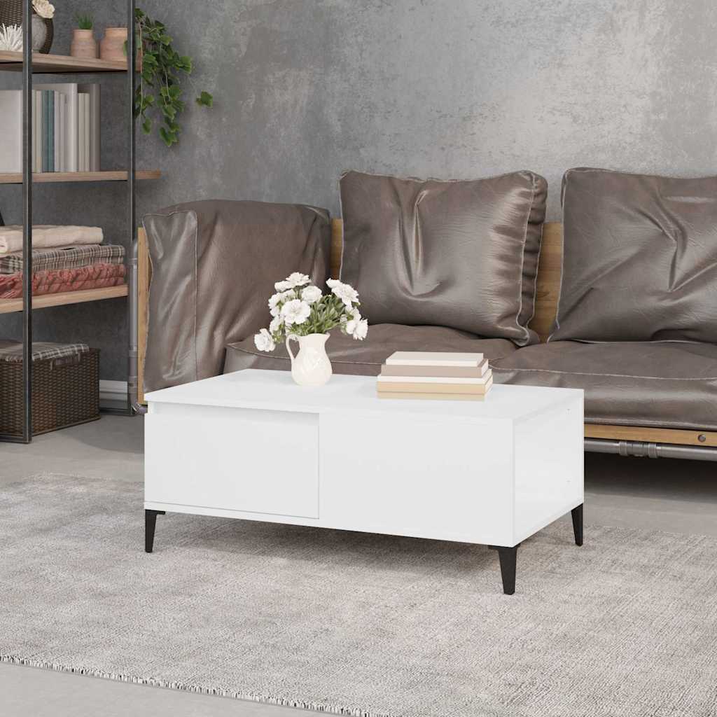 Coffee Table White 90x50x36,5 cm Engineered Wood