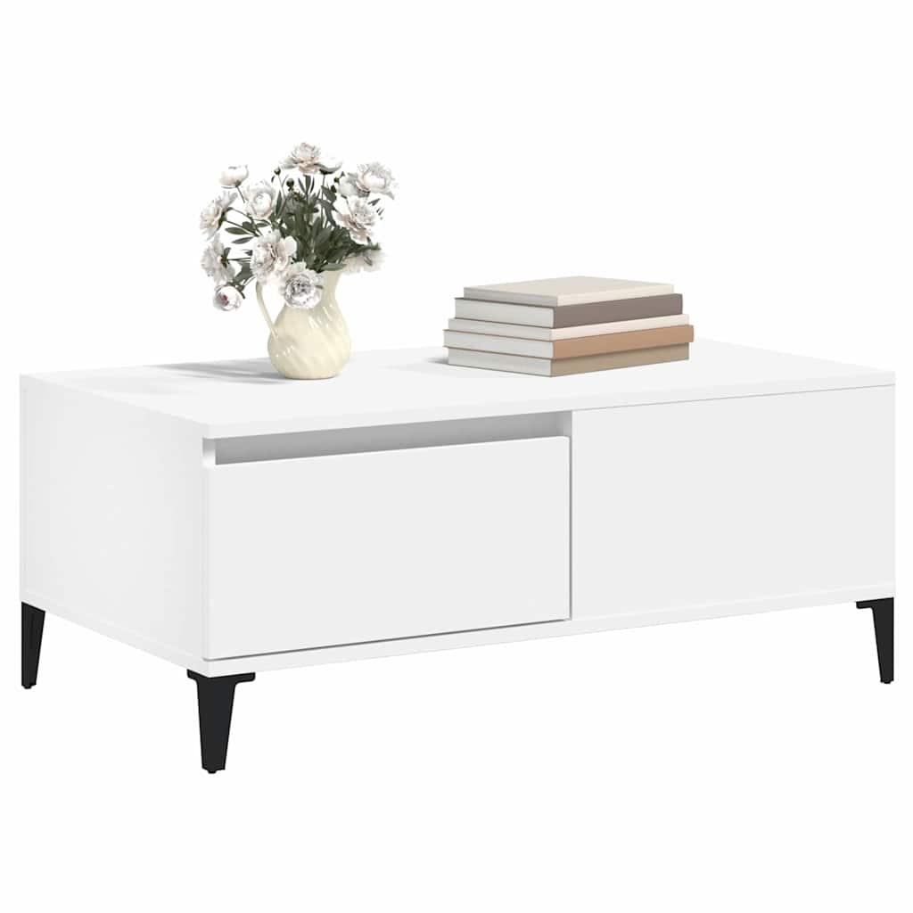 Coffee Table White 90x50x36,5 cm Engineered Wood