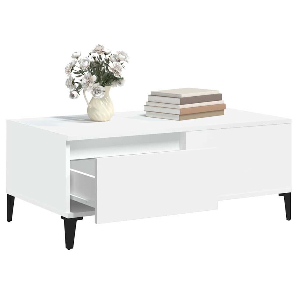 Coffee Table White 90x50x36,5 cm Engineered Wood