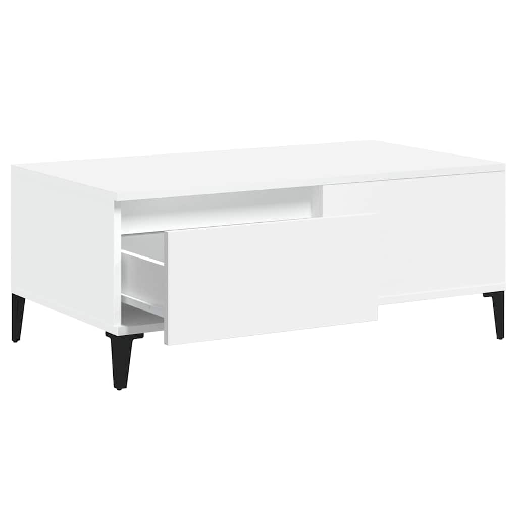 Coffee Table White 90x50x36,5 cm Engineered Wood