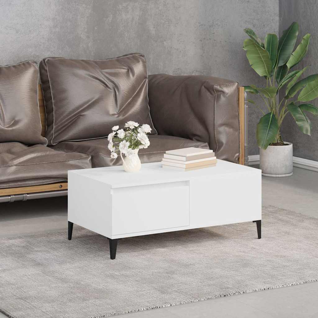 Coffee Table White 90x50x36,5 cm Engineered Wood