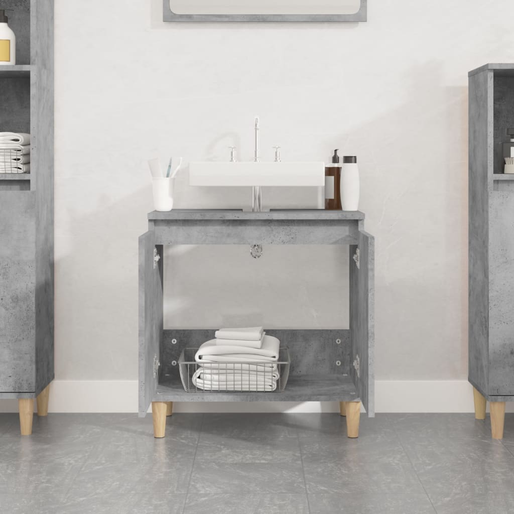 vidaXL Sink Cabinet Concrete Grey 58x33x60 cm Engineered Wood