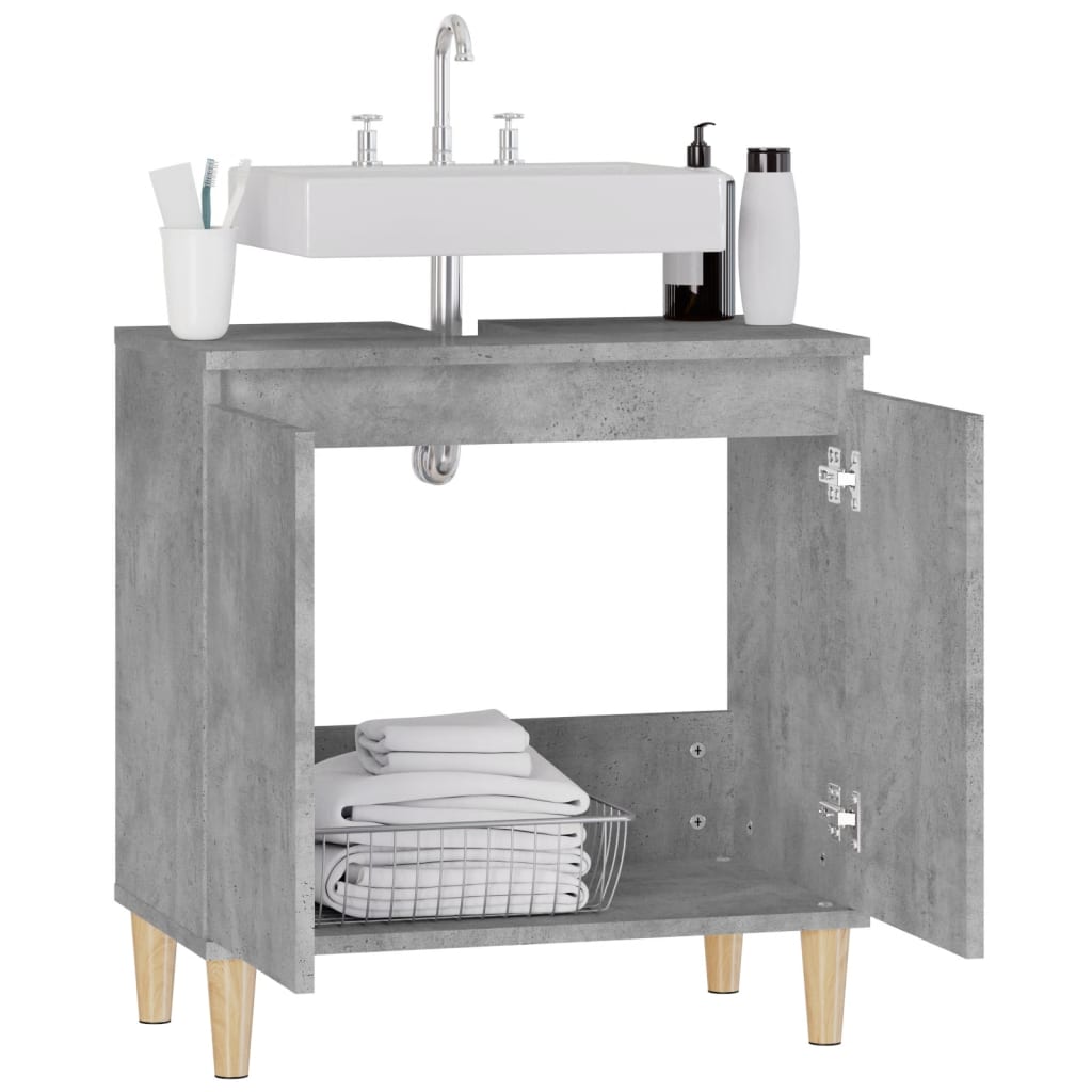 vidaXL Sink Cabinet Concrete Grey 58x33x60 cm Engineered Wood