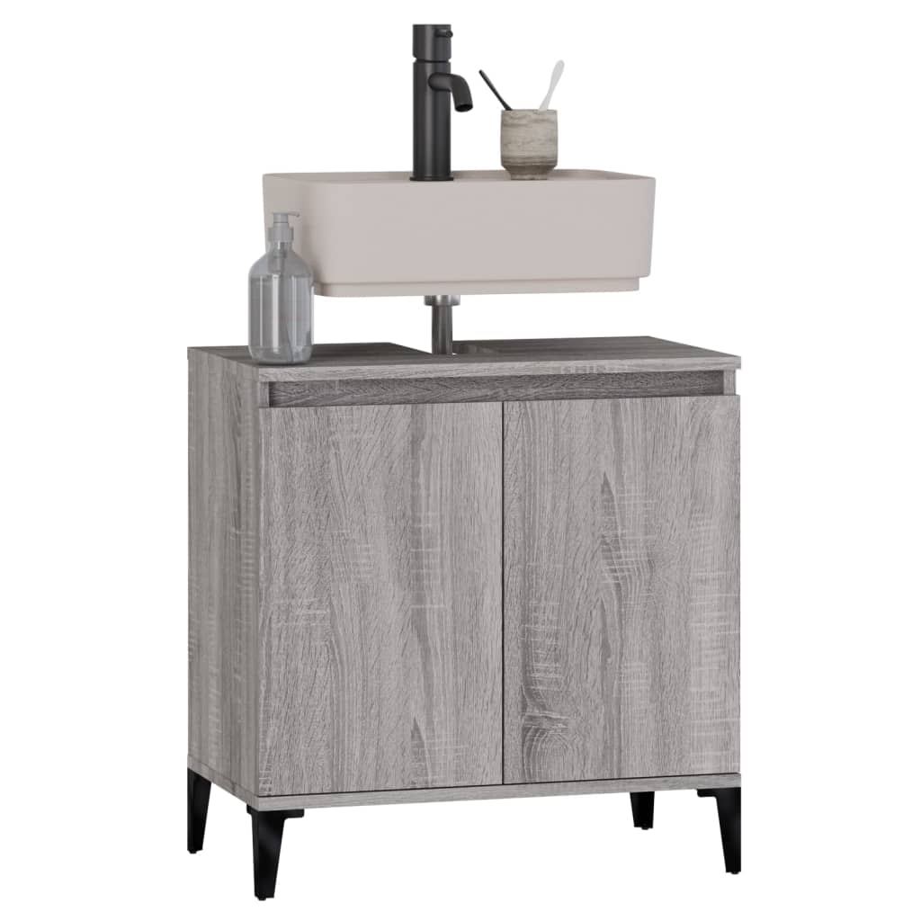 vidaXL Sink Cabinet Grey Sonoma 58x33x60 cm Engineered Wood