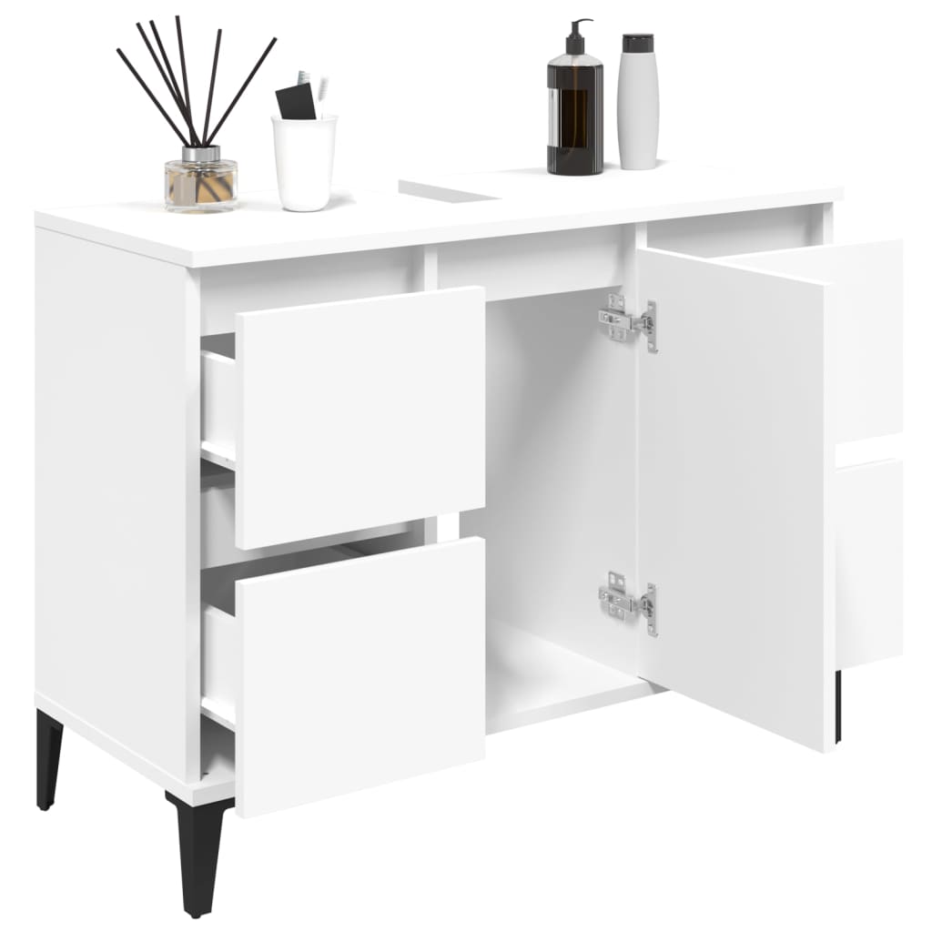 vidaXL Sink Cabinet White 80x33x60 cm Engineered Wood