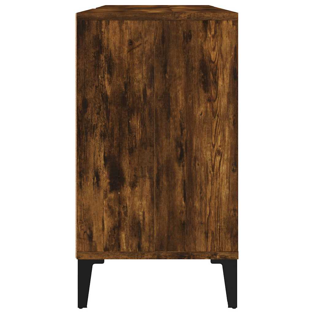 Sink Cabinet Smoked Oak 80x33x60 cm Engineered Wood