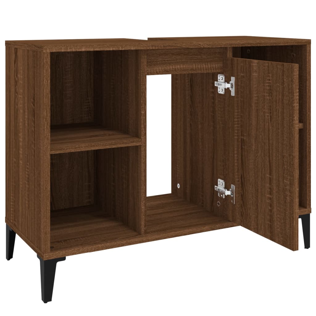 vidaXL Sink Cabinet Brown Oak 80x33x60 cm Engineered Wood