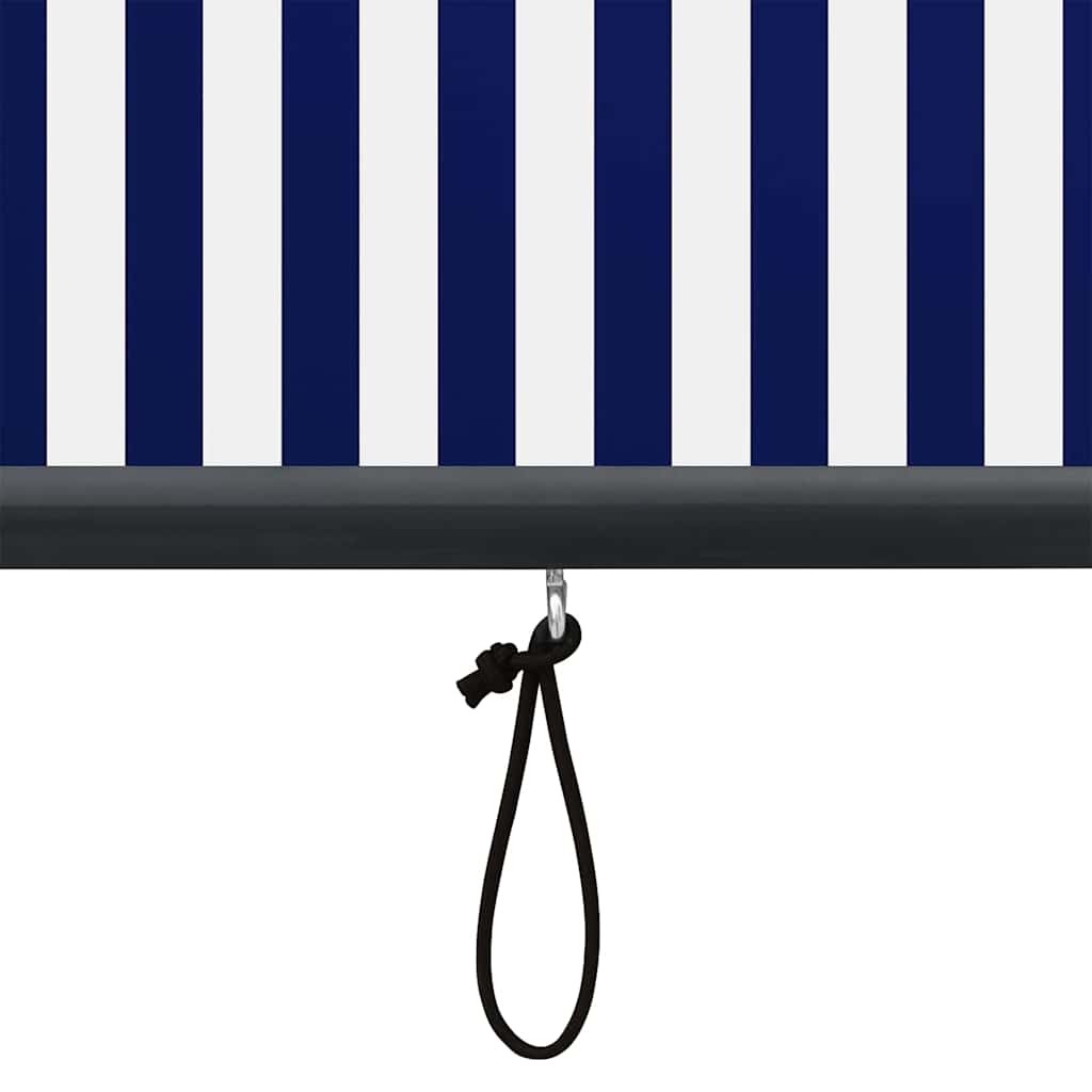 Roller Blind Blue and White 180 x 250 cm Fabric and Aluminum