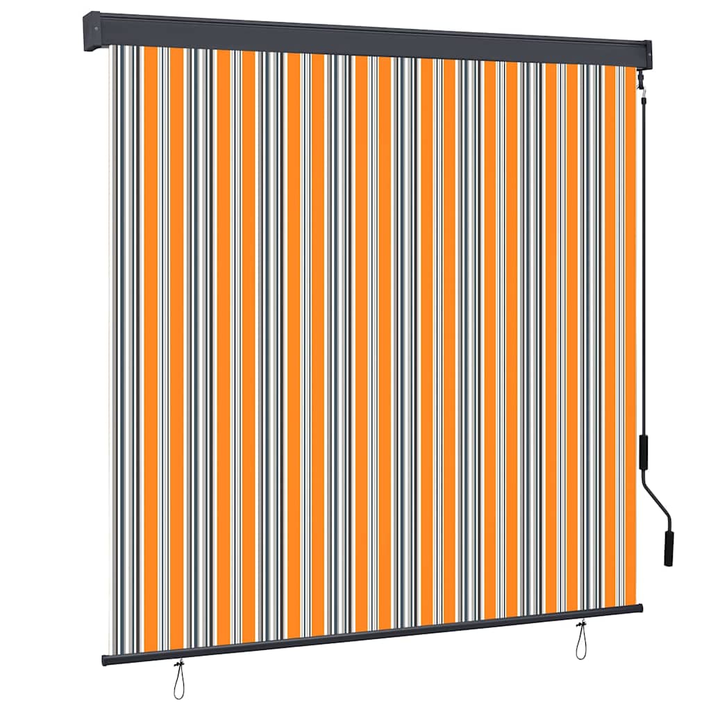Roller Blind Yellow and Blue 180 x 250 cm Fabric and Aluminum