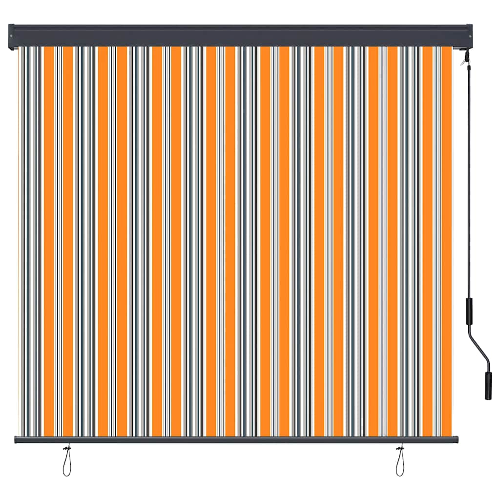 Roller Blind Yellow and Blue 180 x 250 cm Fabric and Aluminum