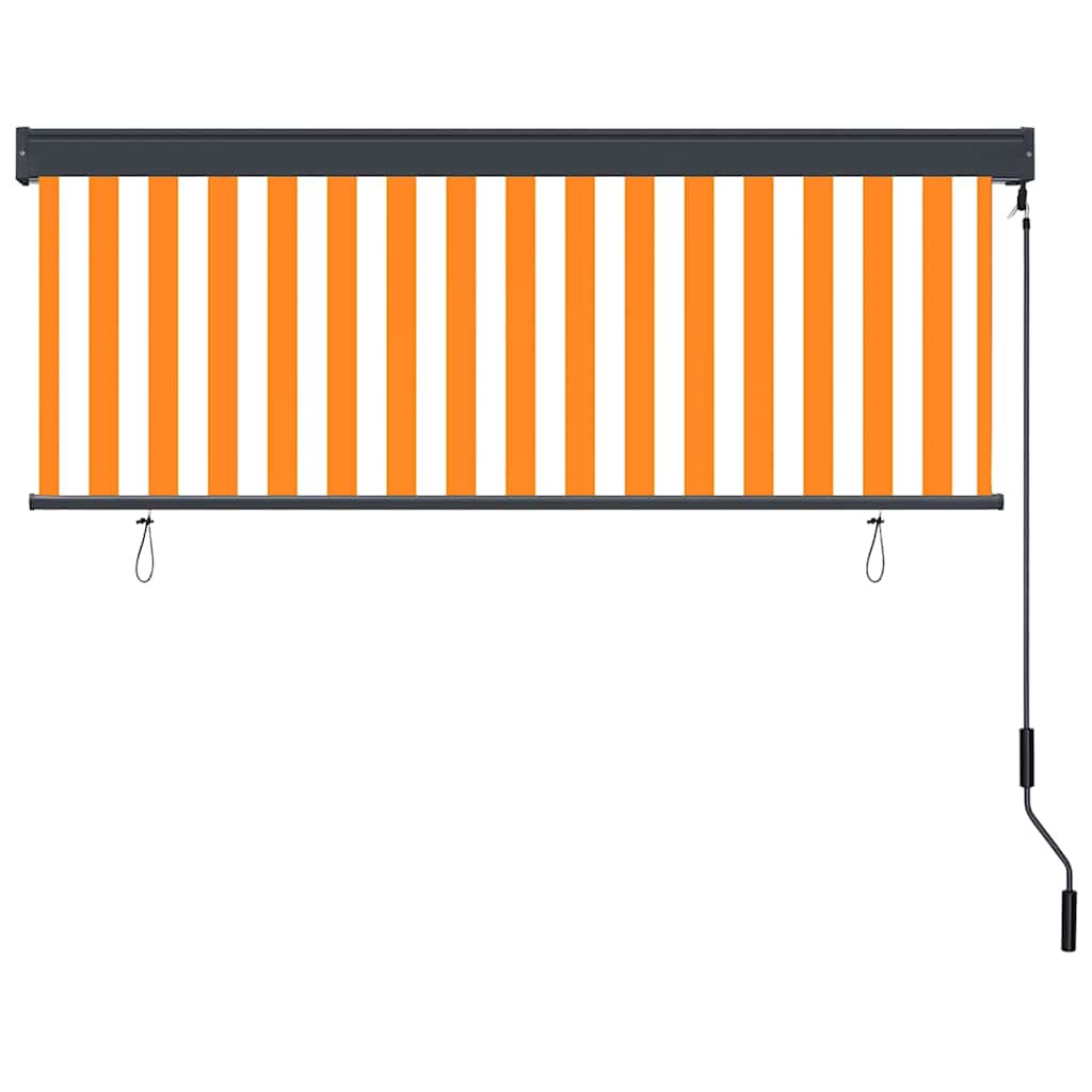 Roller Blind White and Orange 180 x 250 cm Fabric and Aluminum