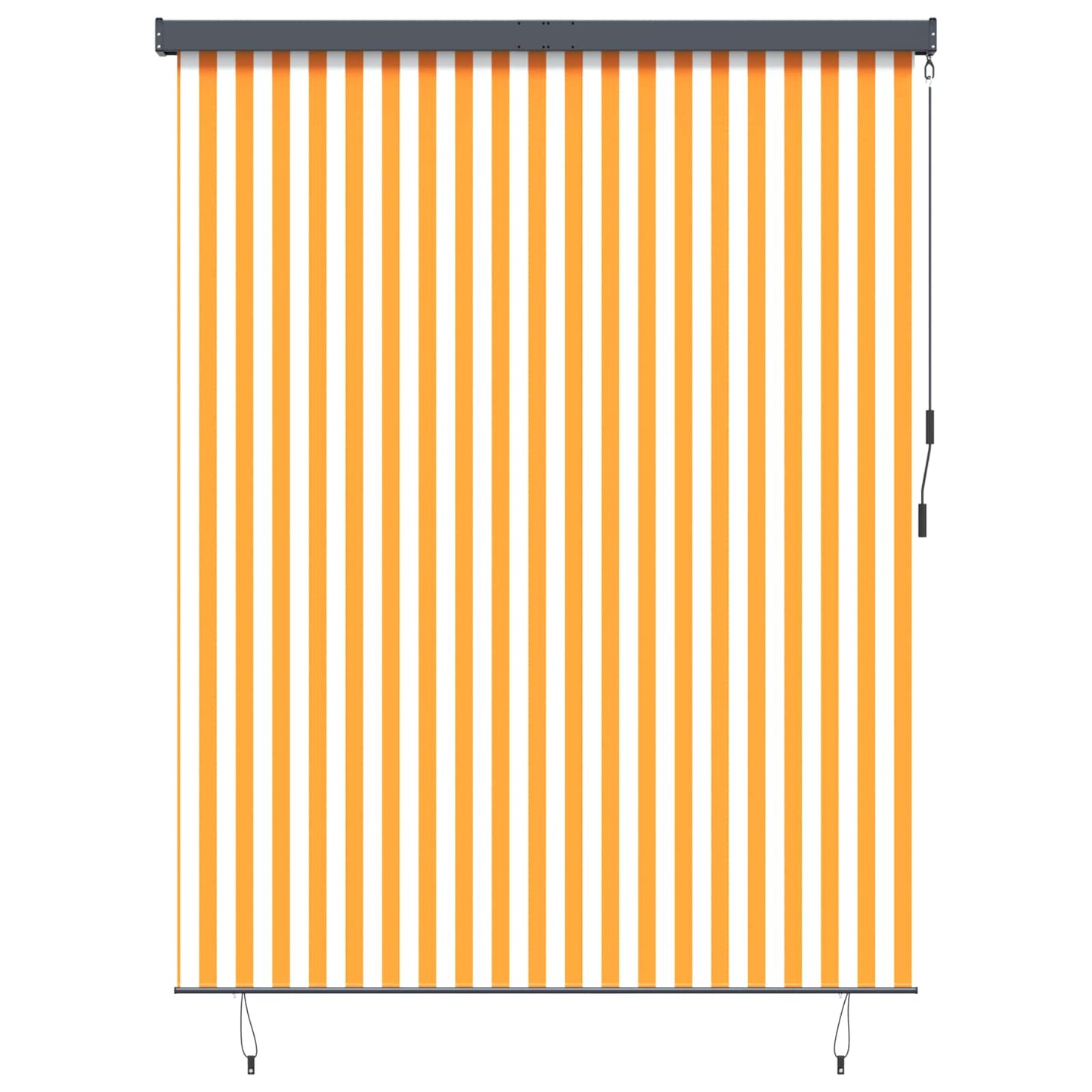 Roller Blind White and Orange 200 x 250 cm Fabric and Aluminum