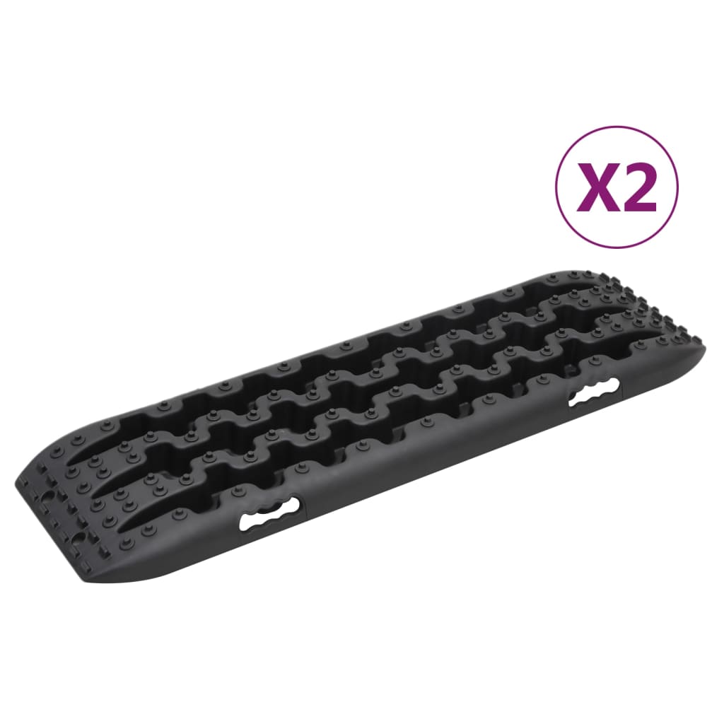 Traction Boards 2 pcs Black 106x30,5x7 cm Nylon