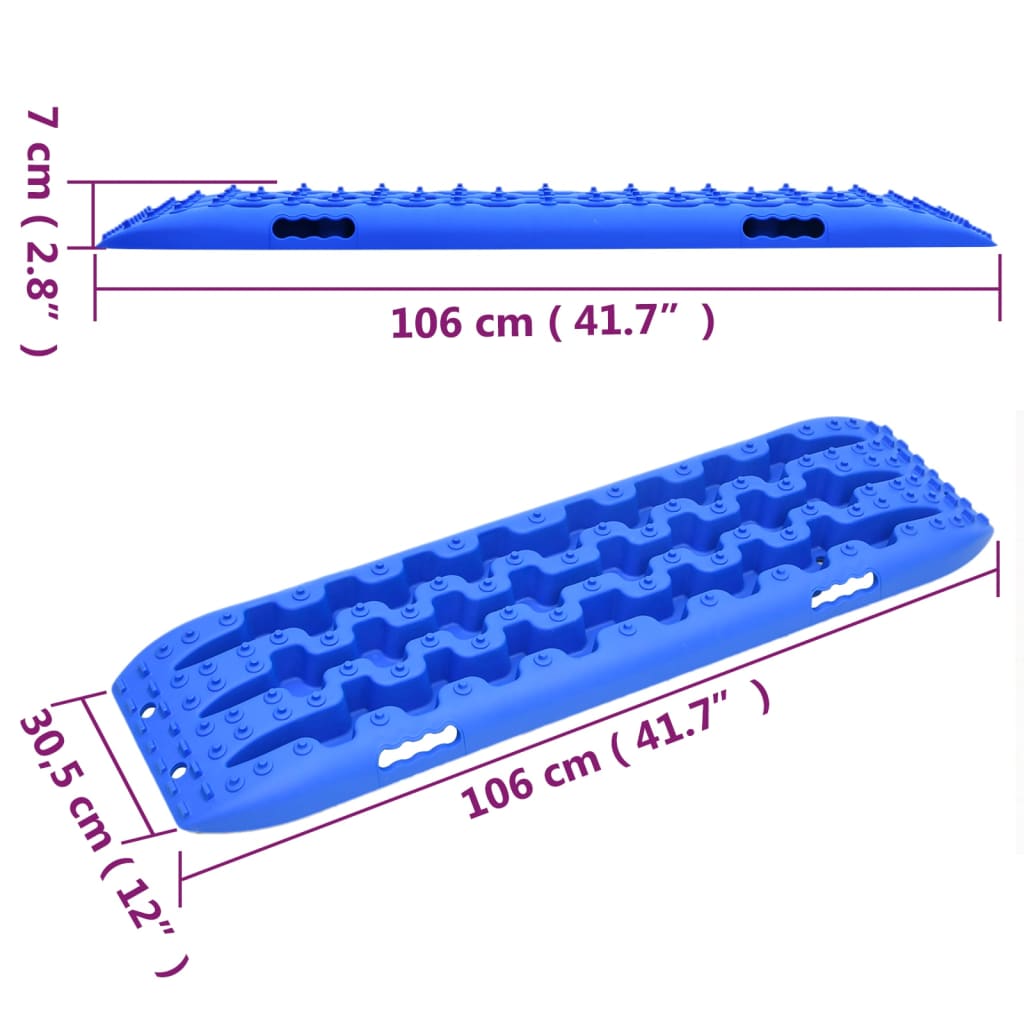 Traction Boards 2 pcs Blue 106x30,5x7 cm Nylon