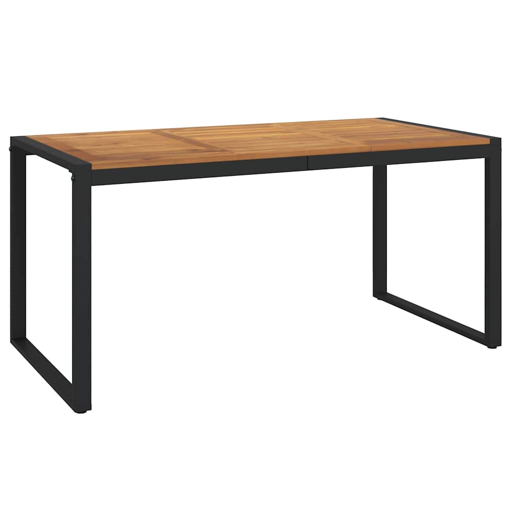 Garden Table with U-shaped Legs 160x80x75 cm Solid Wood Acacia