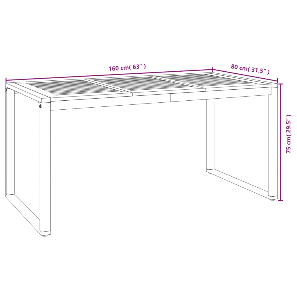 Garden Table | Brown | Solid acacia wood | Medium | Durable