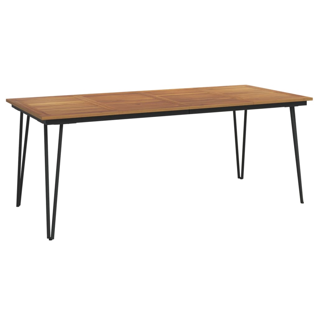 Garden Table with Hairpin Legs 200x90x75 cm Solid Wood Acacia