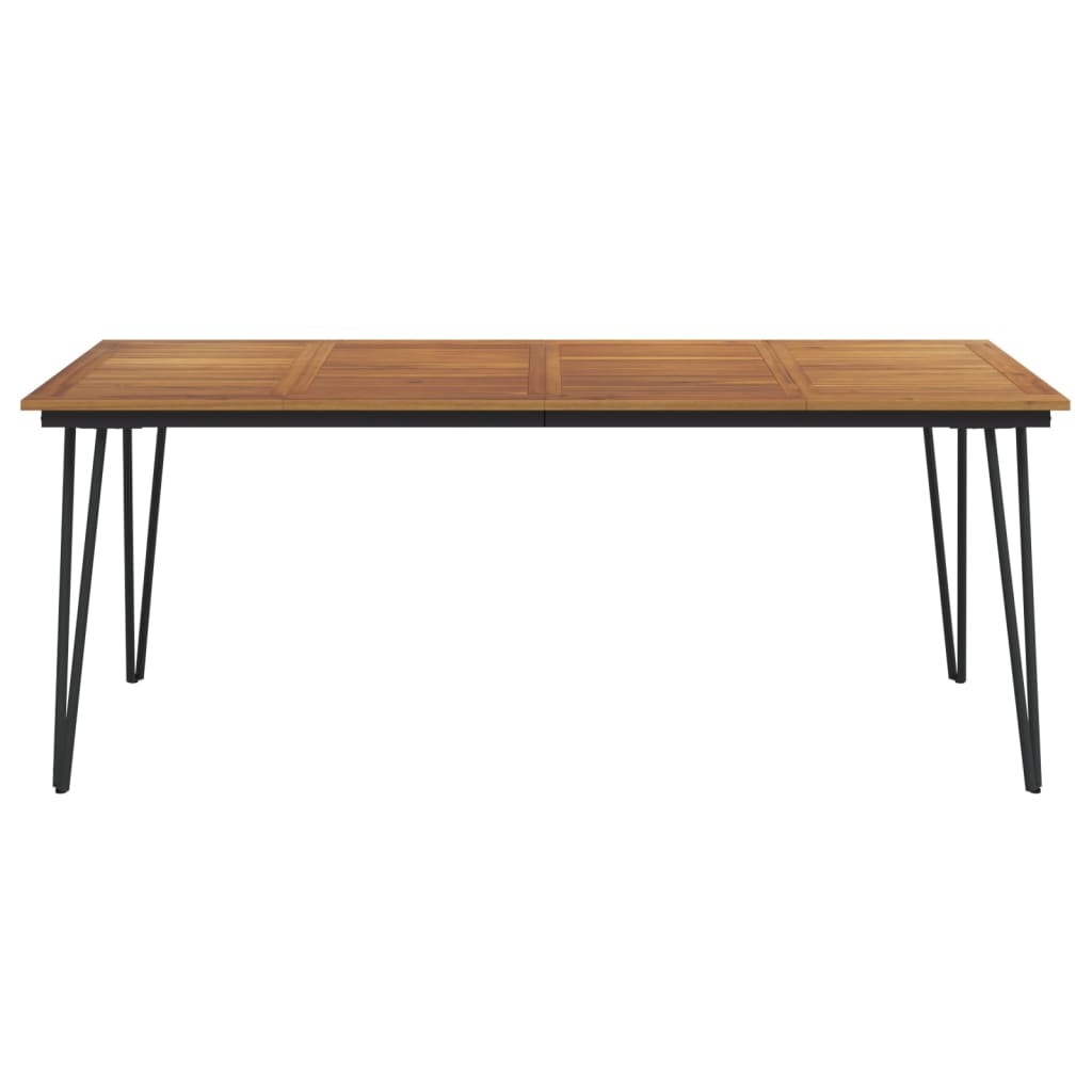 Garden Table with Hairpin Legs 200x90x75 cm Solid Wood Acacia
