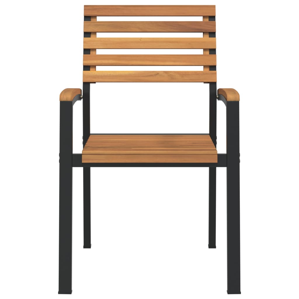 Stackable Garden Chair | Set of 4 | Brown, Black