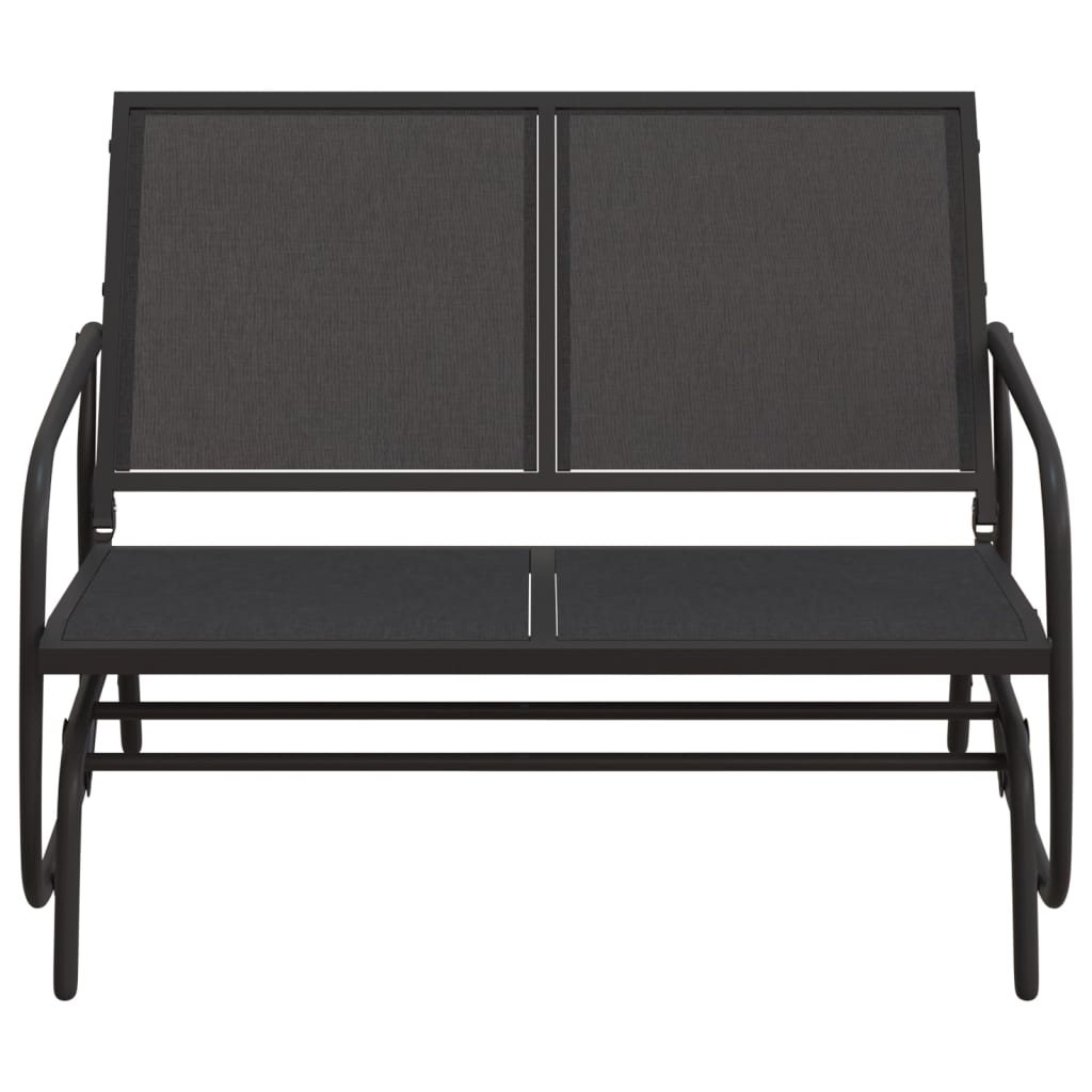 Garden Glider Bench Black 120,5x76x86,5 cm Textilene&Steel