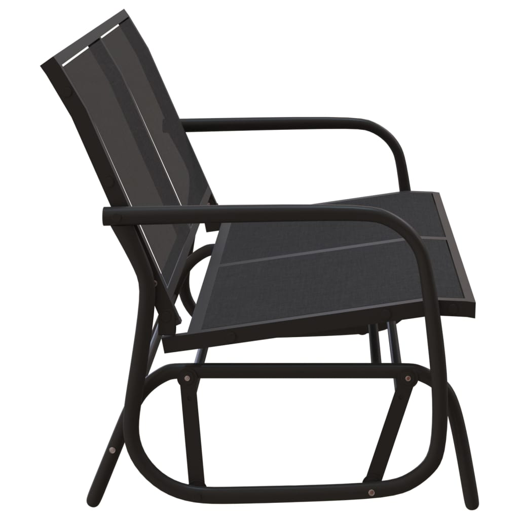 Garden Glider Bench Black 120,5x76x86,5 cm Textilene&Steel