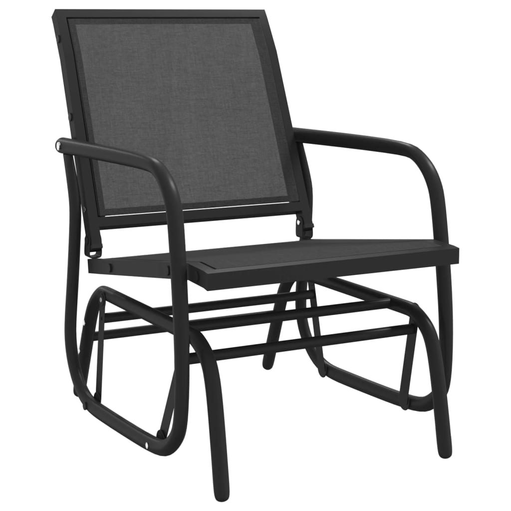 Garden Glider Chair Black 61x76x87 cm Textilene&Steel