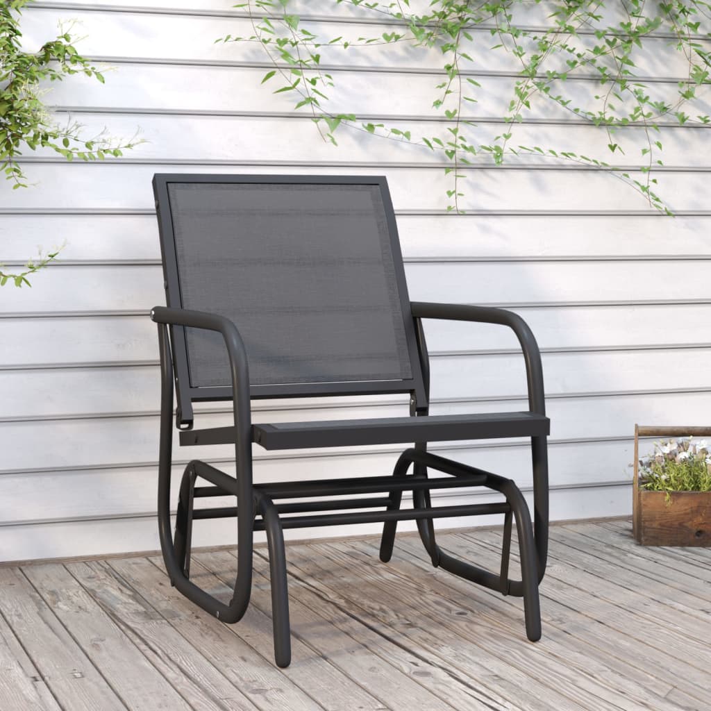 Garden Glider Chair Black 61x76x87 cm Textilene&Steel