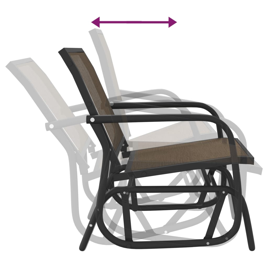 Garden Glider Chair Brown 61x76x87 cm Textilene&Steel