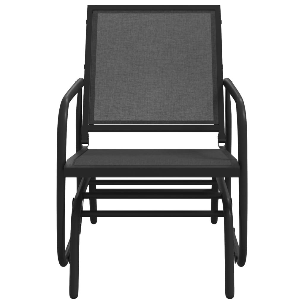 Garden Glider Chairs 2 pcs Black 61x76x87 cm Textilene&Steel