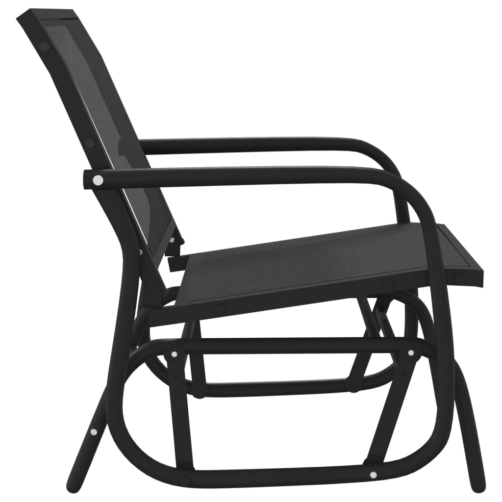 Garden Glider Chairs 2 pcs Black 61x76x87 cm Textilene&Steel