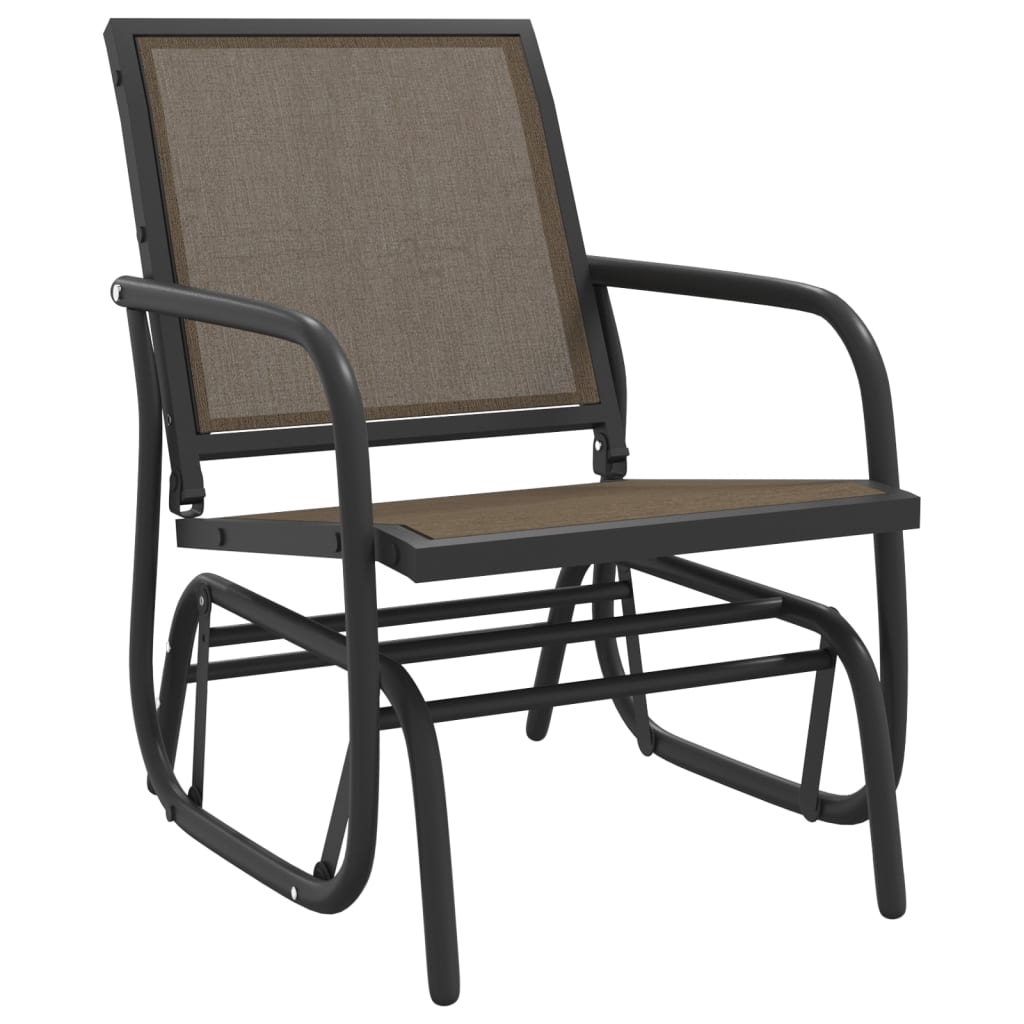 Garden Glider Chairs 2 pcs Brown 61x76x87 cm Textilene&Steel