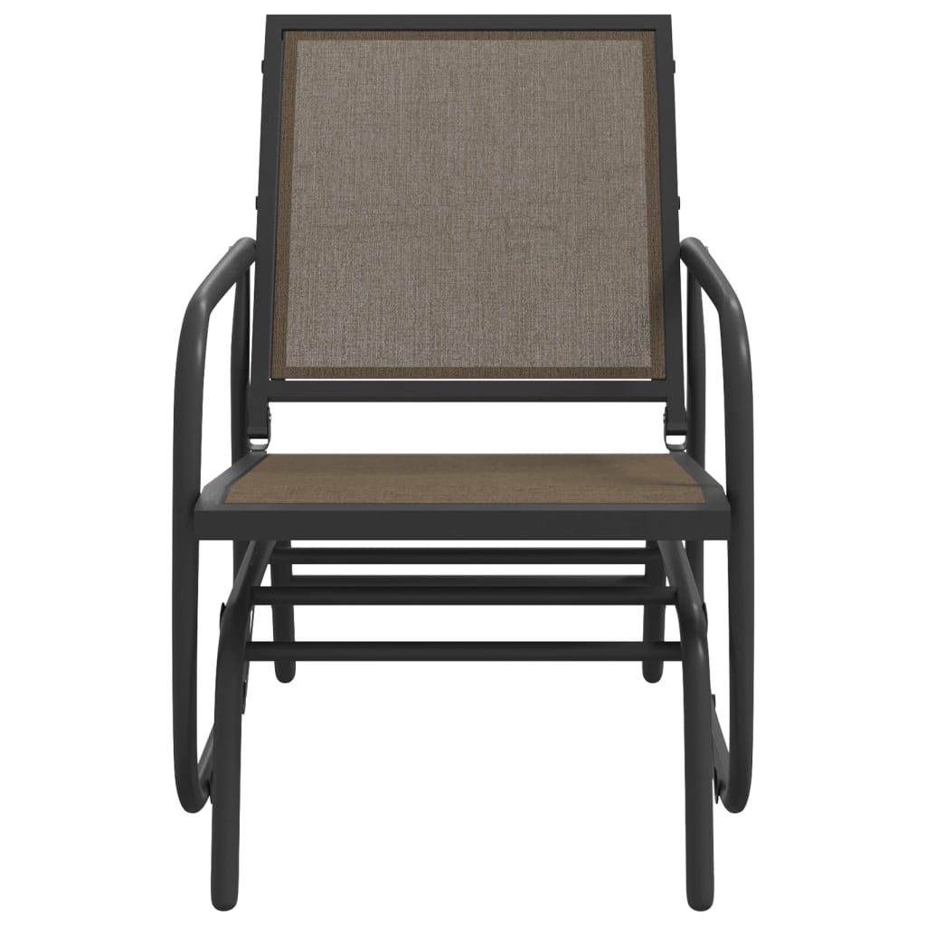 Garden Glider Chairs 2 pcs Brown 61x76x87 cm Textilene&Steel