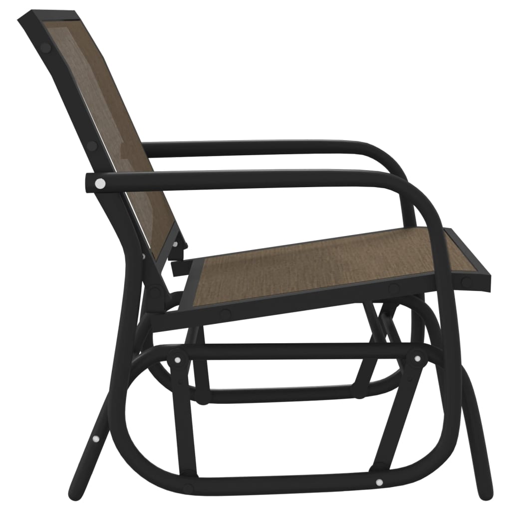 Garden Glider Chairs 2 pcs Brown 61x76x87 cm Textilene&Steel