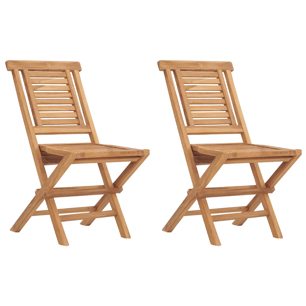 Folding Garden Chair | Set of 2 | Teak | Solid teak wood | Standard