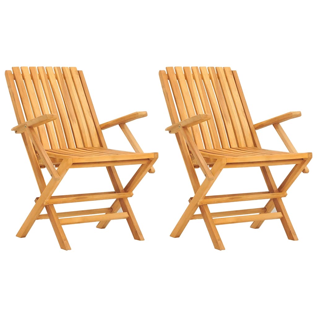 Folding Garden Chair | Set of 2 | Teak | Solid teak wood | Standard