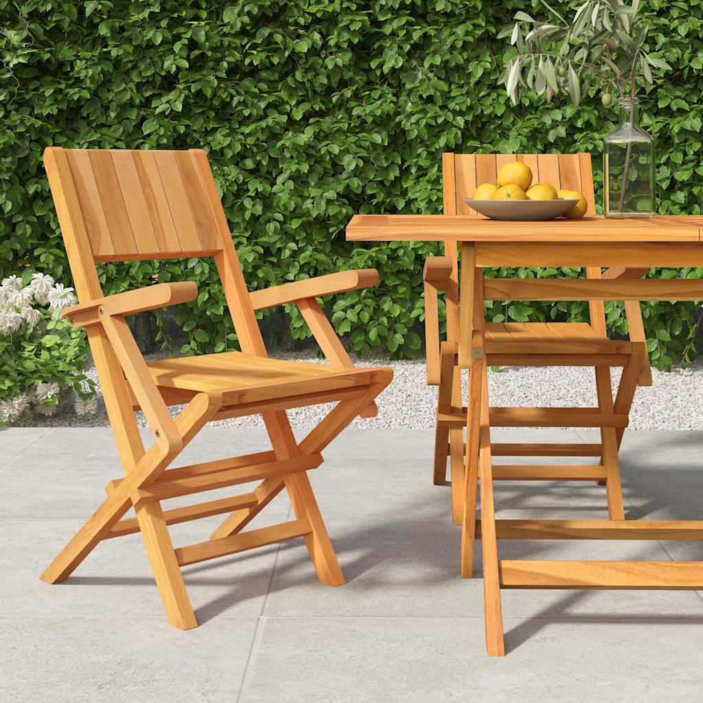 Folding Garden Chair | Set of 2 | Teak | Solid teak wood