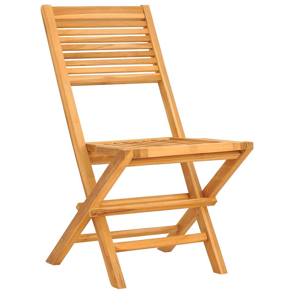 Folding Garden Chair | Set of 2 | Natural Wood | Solid Teak Wood | Medium