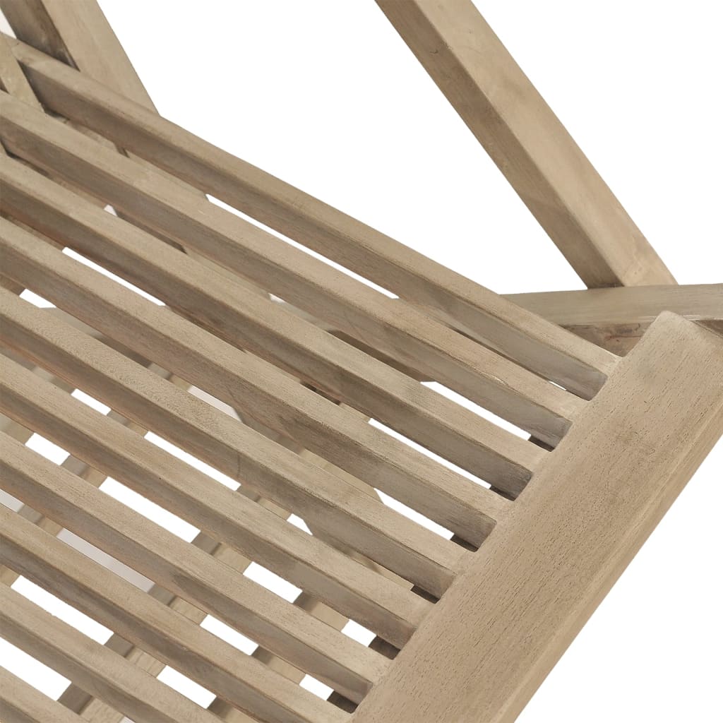 Folding Garden Chair | Set of 2 | Grey | Solid teak wood | Adjustable