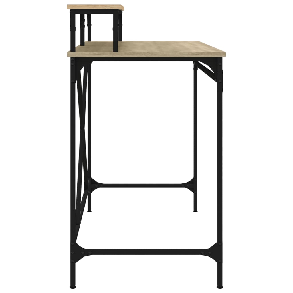 vidaXL Desk Sonoma Oak 100x50x90 cm Engineered Wood and Iron