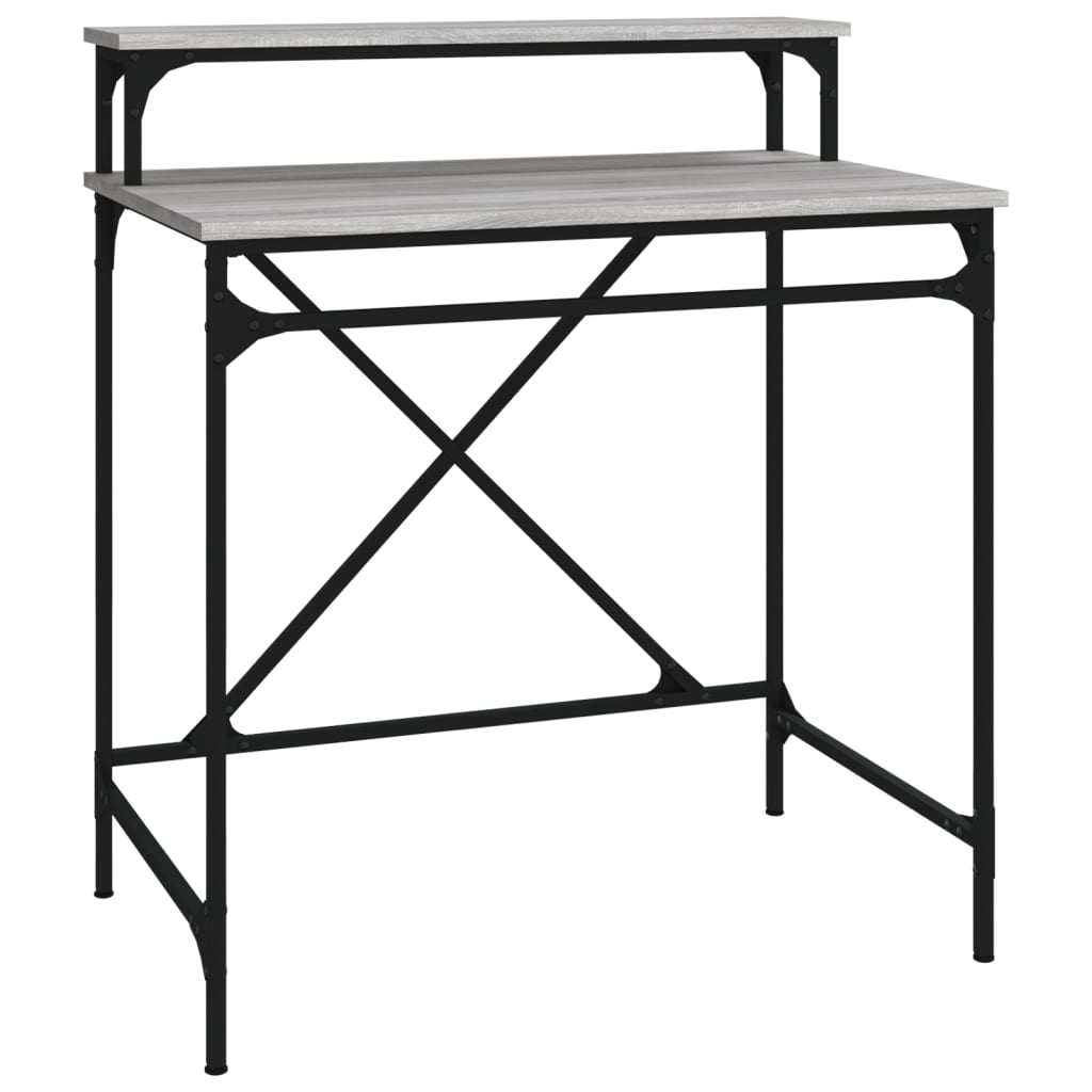 vidaXL Desk Grey Sonoma 80x50x90 cm Engineered Wood and Iron