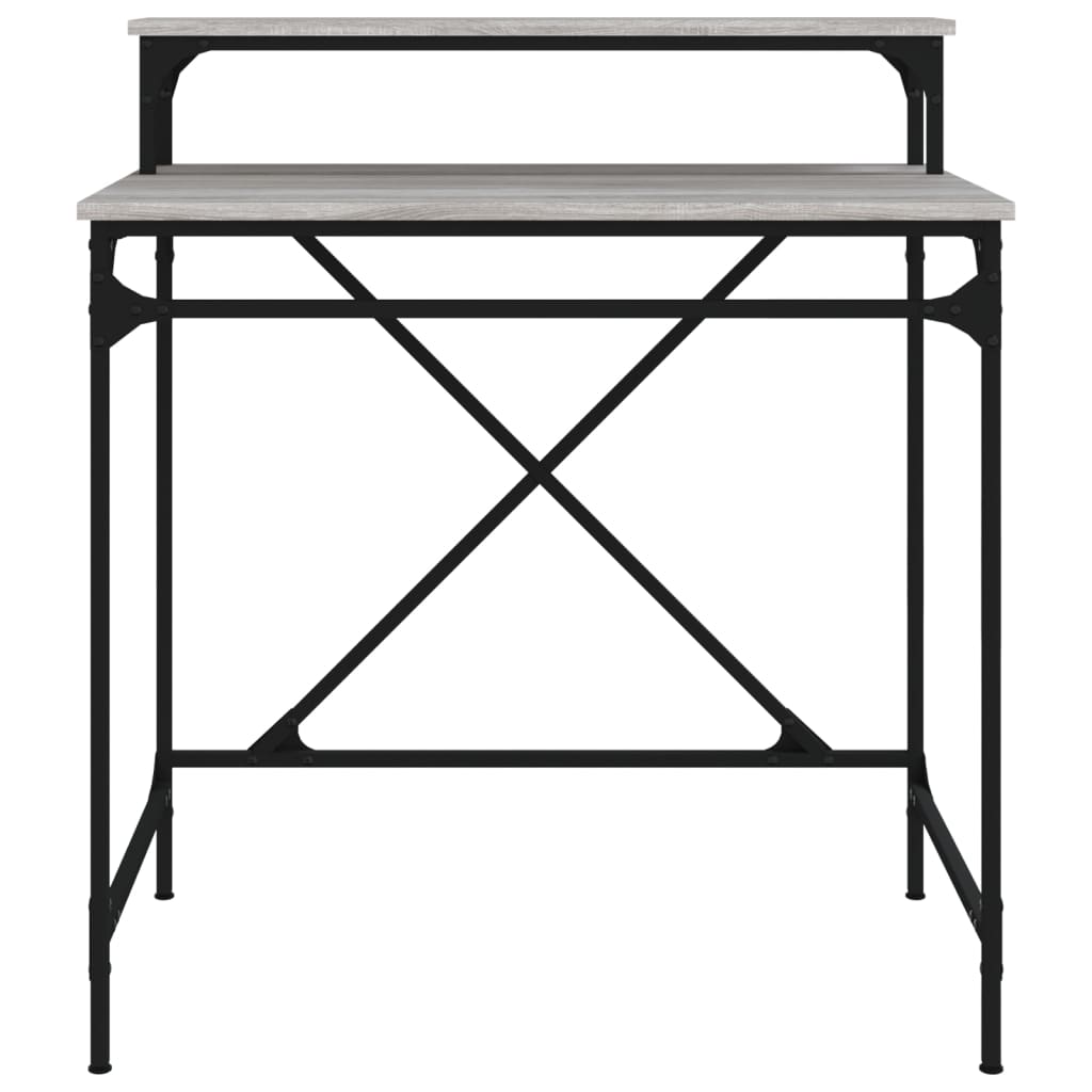Desk Grey Sonoma 80x50x90 cm Engineered Wood and Iron
