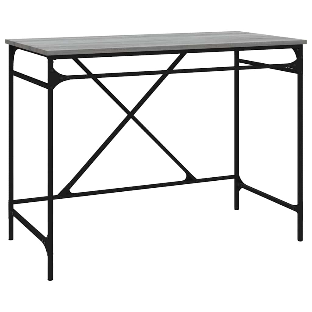vidaXL Desk Grey Sonoma 100x50x75 cm Engineered Wood and Iron